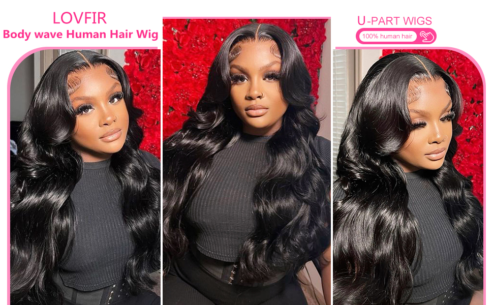 U Part Human Hair Wig