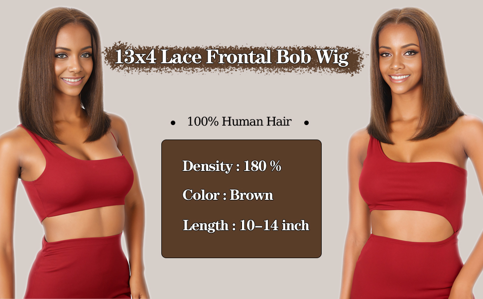 Human Hair Bob Wigs 13x4 HD Transparent 180% Density 