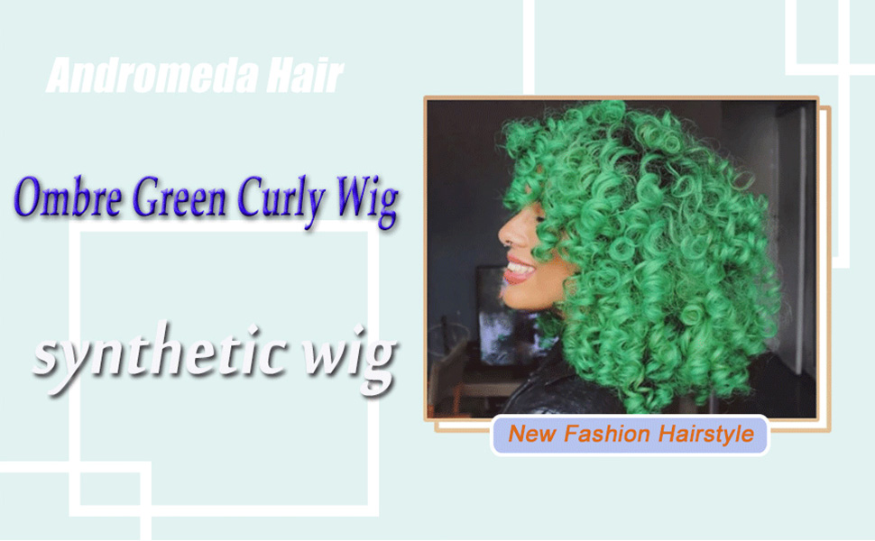 green curly wig