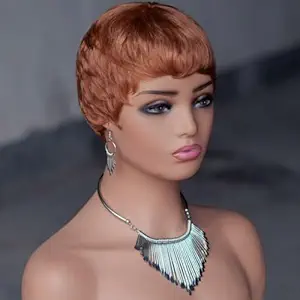 Wig store-Wavy-Pixie Cut Wig Human Hair for Black Women 30# Chocolate Brown Short Wigs Human Hair Glueless Wig with Bangs Brazilian Real Human Hair Layered Haircut Wigs Full Machine Made Wig Wig store-Wavy-Pixie Cut Wig Human Hair for Black Women 30# Chocolate Brown Short Wigs Human Hair Glueless Wig with Bangs Brazilian Real Human Hair Layered Haircut Wigs Full Machine Made Wig