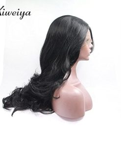 Wig store-Wavy-xiweiya Wigs Long Black Curly Lace Wig with Glueless Heat Resistant Fiber Body Wave Lace Front Wig Synthetic Hair Black Wigs For Black Women Replacement Wig 2