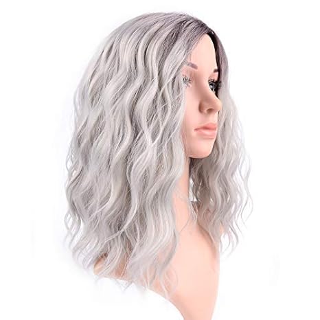 Wig store-Wavy-FAELBATY 14 Inch Curly Grey Wig Short bob Wigs Shoulder Length side part Women’s Short Wig ombre color Synthetic Cosplay Wig for Girl Halloween Costume Wigs Ombre Purple Grey Color 3 Wig store-Wavy-FAELBATY 14 Inch Curly Grey Wig Short bob Wigs Shoulder Length side part Women's Short Wig ombre color Synthetic Cosplay Wig for Girl Halloween Costume Wigs Ombre Purple Grey Color - Image 3