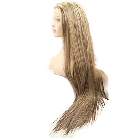 Wig store-Straight-xiweiy Blonde Lace Front Wig Long Straight Highlight Brown Blonde Synthetic 13×3 Lace Front Brown Wig Glueless Wigs Natural Brown Haslf Hand Tied Hair Replacement for women- drag queen wig 24inches 3 Wig store-Straight-xiweiy Blonde Lace Front Wig Long Straight Highlight Brown Blonde Synthetic 13x3 Lace Front Brown Wig Glueless Wigs Natural Brown Haslf Hand Tied Hair Replacement for women- drag queen wig 24inches - Image 3