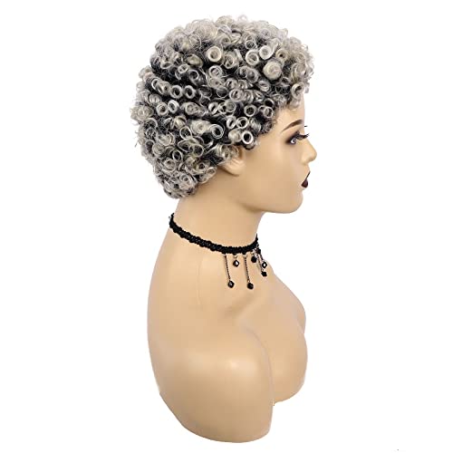 Wig store-Curly-XIUFAXIRUSI XIUFAXIRUSI Short Ombre Grey Afro Curly Wigs for Black Women Mixed Blonde Kinky Curly Wig Short Pixie Cut Natural Looking Synthetic Wigs 3 Wig store-Curly-XIUFAXIRUSI XIUFAXIRUSI Short Ombre Grey Afro Curly Wigs for Black Women Mixed Blonde Kinky Curly Wig Short Pixie Cut Natural Looking Synthetic Wigs - Image 3