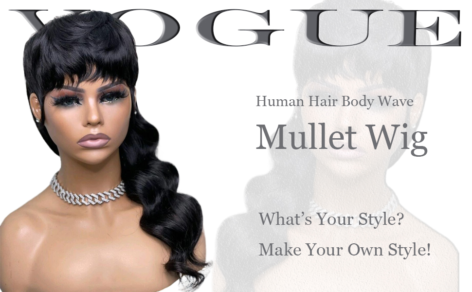 Body Wave Mullet Pixie Cut Wig
