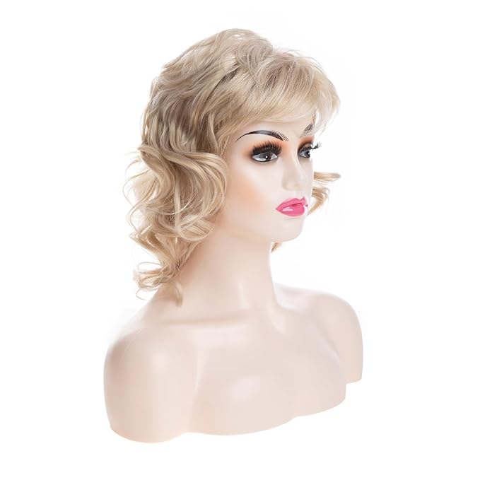 Wig store-Curly-Sallcks Short Curly Blonde Wig for White Women Natural Curly Layered Fluffy Synthetic Hair Replacement Wigs for Women 3 Wig store-Curly-Sallcks Short Curly Blonde Wig for White Women Natural Curly Layered Fluffy Synthetic Hair Replacement Wigs for Women - Image 3