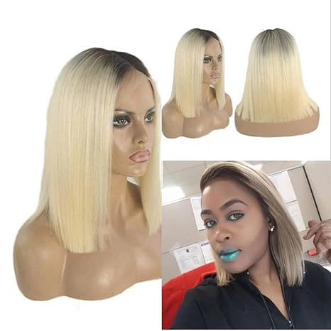 Wig store-Straight-Ombre Blonde Bob Wigs Human Hair- 1B/613 Front Lace Wigs Real Human Hair 3 Wig store-Straight-Ombre Blonde Bob Wigs Human Hair- 1B/613 Front Lace Wigs Real Human Hair - Image 3