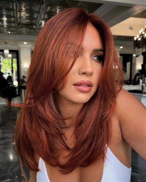 Wig store-Normal-vedar Auburn Red Wigs with Bangs- Copper Red Wigs for Women Wig store-Normal-vedar Auburn Red Wigs with Bangs- Copper Red Wigs for Women