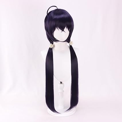 Wig store-Straight-Izumi Kyōka dark blue double ponytail long hair holiday party use cos anime character wig (Izumi Kyōka) 2 Wig store-Straight-Izumi Kyōka dark blue double ponytail long hair holiday party use cos anime character wig (Izumi Kyōka) - Image 2