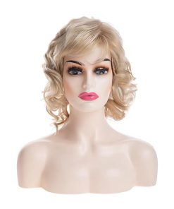 Wig store-Curly-Sallcks Short Curly Blonde Wig for White Women Natural Curly Layered Fluffy Synthetic Hair Replacement Wigs for Women 2