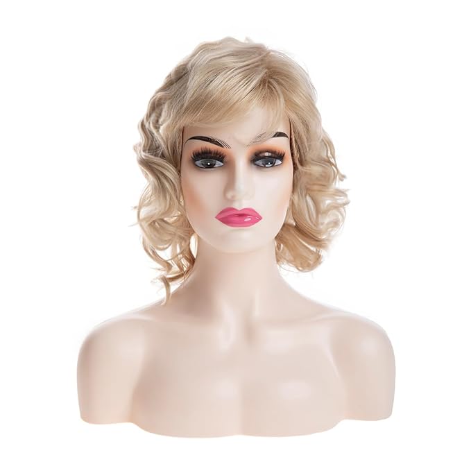 Wig store-Curly-Sallcks Short Curly Blonde Wig for White Women Natural Curly Layered Fluffy Synthetic Hair Replacement Wigs for Women 2 Wig store-Curly-Sallcks Short Curly Blonde Wig for White Women Natural Curly Layered Fluffy Synthetic Hair Replacement Wigs for Women - Image 2