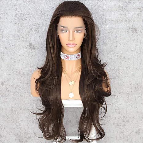 Wig store-Wavy-SAPPHIREWIGS Dark Brown Long Wavy T-Part Lace Front Wig For Women Natural Looking Heat Resistant Black Synthetic Hair Wigs 26inch Wig store-Wavy-SAPPHIREWIGS Dark Brown Long Wavy T-Part Lace Front Wig For Women Natural Looking Heat Resistant Black Synthetic Hair Wigs 26inch