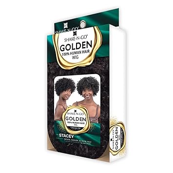 Wig store-Tight Curl-Shake-N-Go Human Hair Wig Golden Stacey (NATURAL BLACK) 2 Wig store-Tight Curl-Shake-N-Go Human Hair Wig Golden Stacey (NATURAL BLACK) - Image 2