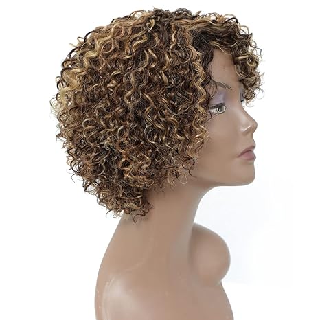 Wig store-Coily-HUA Short Curly Human Hair Wigs for Black Women P4/27/30 Short Curly Wigs for African American Glueless Human Hair Wigs 3 Wig store-Coily-HUA Short Curly Human Hair Wigs for Black Women P4/27/30 Short Curly Wigs for African American Glueless Human Hair Wigs - Image 3