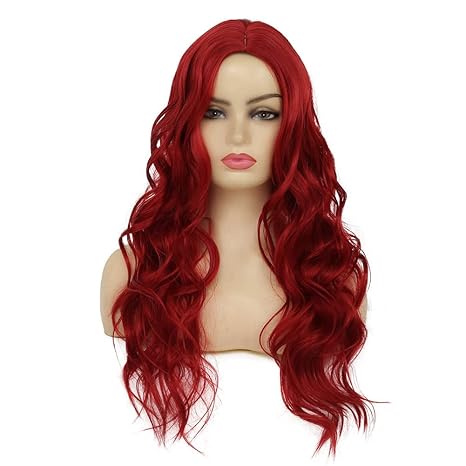 Wig store-Curly-Long Red Wavy Wigs for Women Curly Middle Parting Synthetic Hair Wig Natural Cosplay Halloween Costume Wigs 2 Wig store-Curly-Long Red Wavy Wigs for Women Curly Middle Parting Synthetic Hair Wig Natural Cosplay Halloween Costume Wigs - Image 2