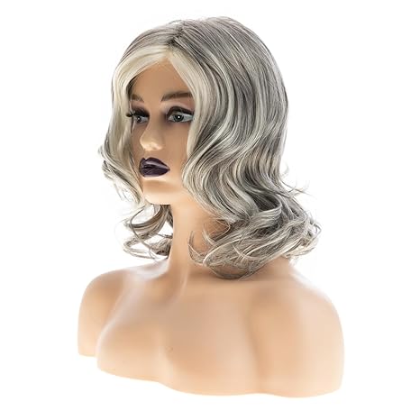 Wig store-Curly-Short Grey Curly Wig for Women Mid-Length Gray Synthetic Wig Natural Looking Heat Resistant Party Halloween Cosplay Wig 2 Wig store-Curly-Short Grey Curly Wig for Women Mid-Length Gray Synthetic Wig Natural Looking Heat Resistant Party Halloween Cosplay Wig - Image 2