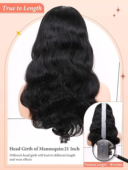 Wig store-Wavy-WIGNEE Natural Wave Wigs with Bangs 100% Brazilian Human Hair Wave Wigs Natural Black (18 Inch 1B) 3 Wig store-Wavy-WIGNEE Natural Wave Wigs with Bangs 100% Brazilian Human Hair Wave Wigs Natural Black (18 Inch 1B) - Image 3