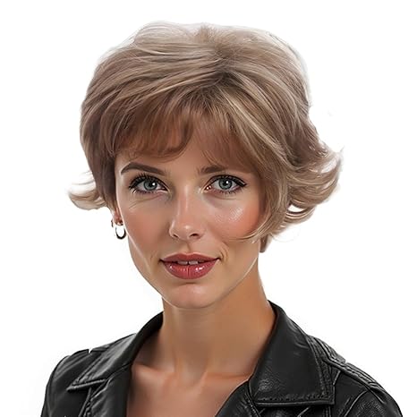 Wig store-Wavy-Ash Brown Blonde Short Pixie Cut Wig With Bangs for Women Natural Layered Hairstyles Womens Wigs Synthetic Hair Wig for Women Ladies Daily Used Costume Pixie Wigs Wig store-Wavy-Ash Brown Blonde Short Pixie Cut Wig With Bangs for Women Natural Layered Hairstyles Womens Wigs Synthetic Hair Wig for Women Ladies Daily Used Costume Pixie Wigs