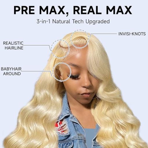 Wig store-Straight-613 13x6 Lace Front Wig Human Hair 210 Density Blonde Wig Human Hair 30 Inch Body Wave Lace Front Wigs Human Hair Pre Plucked 613 HD Lace Frontal Wig Human Hair 613 Human Hair Wig - Image 3