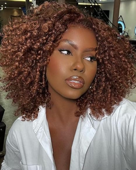 Wig store-Curly-SCENTW V Part Curly Wig Ombre Blonde Kinky Curly Wig for Black Women Synthetic Coily Layered U Part Wigs for Women Shoulder Length Minimal Leave Out Natural Looking 2 Wig store-Curly-SCENTW V Part Curly Wig Ombre Blonde Kinky Curly Wig for Black Women Synthetic Coily Layered U Part Wigs for Women Shoulder Length Minimal Leave Out Natural Looking - Image 2