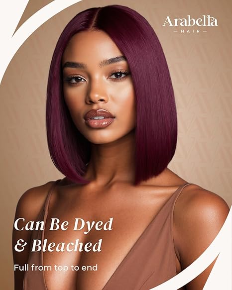 Wig store-Straight-Arabella 5×6 Bob Wig Human Hair Wear and Go Glueless Wigs Human Hair Pre Cut Pre Plucked Bleached Knots Glueless Wig 210% Density Burgundy Wig Human Hair Wigs for Black Women (12 Inch- 5×6 Bob) 2 Wig store-Straight-Arabella 5x6 Bob Wig Human Hair Wear and Go Glueless Wigs Human Hair Pre Cut Pre Plucked Bleached Knots Glueless Wig 210% Density Burgundy Wig Human Hair Wigs for Black Women (12 Inch- 5x6 Bob) - Image 2