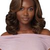 Wig store-Wavy-Outre Lace Front Wig – Perfect Hair Line 13X4 – Swoop Series – Swoop 6 (DRFF CARAMEL MOCHA)