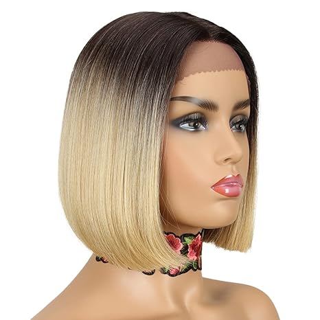 Wig store-Straight-NOBLE Blonde Ombre Bob Wigs for Women Short Straight T Part HD Lace Front Wigs 150% Density Blunt Cut Bob Wig Heat Resistant Synthetic Ombre Blonde Bob Wigs for Daily Party Use 10 inches Wig store-Straight-NOBLE Blonde Ombre Bob Wigs for Women Short Straight T Part HD Lace Front Wigs 150% Density Blunt Cut Bob Wig Heat Resistant Synthetic Ombre Blonde Bob Wigs for Daily Party Use 10 inches