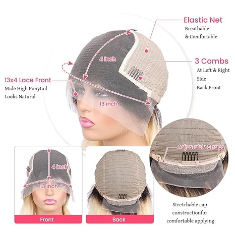 Wig store-Straight-Ombre Blonde Bob Wigs Human Hair- 1B/613 Front Lace Wigs Real Human Hair 2 Wig store-Straight-Ombre Blonde Bob Wigs Human Hair- 1B/613 Front Lace Wigs Real Human Hair - Image 2