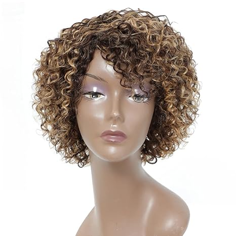 Wig store-Coily-HUA Short Curly Human Hair Wigs for Black Women P4/27/30 Short Curly Wigs for African American Glueless Human Hair Wigs Wig store-Coily-HUA Short Curly Human Hair Wigs for Black Women P4/27/30 Short Curly Wigs for African American Glueless Human Hair Wigs