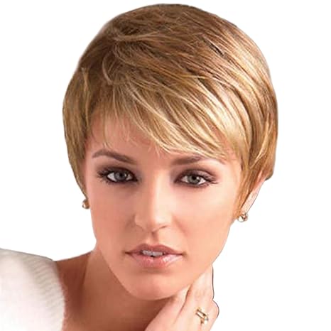 Wig store-Normal-BECUS Short Pixie Cut Strawberry Blonde Wig with Bangs High Temperature Synthetic Silky Straight Realistic Wigs for Women with Wig Cap Wig store-Normal-BECUS Short Pixie Cut Strawberry Blonde Wig with Bangs High Temperature Synthetic Silky Straight Realistic Wigs for Women with Wig Cap