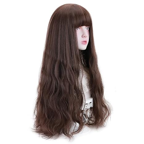 Wig store-Thick-STYLER Long Brown Synthetic Wig with Bangs – Natural Long Wavy Cosplay Wigs for Women Halloween Christmas 30″ (Brown) Wig store-Thick-STYLER Long Brown Synthetic Wig with Bangs - Natural Long Wavy Cosplay Wigs for Women Halloween Christmas 30" (Brown)