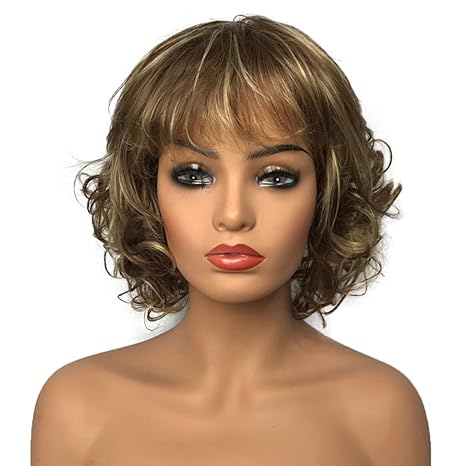 Wig store-Curly-Wiginway Women Wigs Short Curly Brown Hair Wig Bangs Natural Full Synthetic Wig 6 Inches Wig store-Curly-Wiginway Women Wigs Short Curly Brown Hair Wig Bangs Natural Full Synthetic Wig 6 Inches