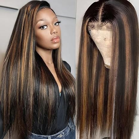 Wig store-Wavy-Highlight Ombre Lace Front Wig Human Hair 13×4 HD Transparent Lace Front Wigs 200% Density Pre Plucked with Baby Hair Balayage Glueless Lace Front Wig for Womne Brown Wig Human Hair 1B/30 22 Inch Wig store-Wavy-Highlight Ombre Lace Front Wig Human Hair 13x4 HD Transparent Lace Front Wigs 200% Density Pre Plucked with Baby Hair Balayage Glueless Lace Front Wig for Womne Brown Wig Human Hair 1B/30 22 Inch