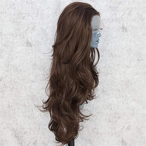 Wig store-Wavy-SAPPHIREWIGS Dark Brown Long Wavy T-Part Lace Front Wig For Women Natural Looking Heat Resistant Black Synthetic Hair Wigs 26inch 2 Wig store-Wavy-SAPPHIREWIGS Dark Brown Long Wavy T-Part Lace Front Wig For Women Natural Looking Heat Resistant Black Synthetic Hair Wigs 26inch - Image 2