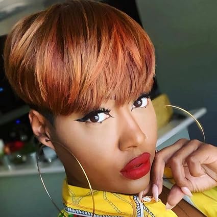 Wig store-pixie cut wigs-Pixie Cut Wigs Synthetic Short Mix Black and #350 Pixie Haircut Wig with Bangs Glueless Layered Wig Fashion Short Wigs for Women (mix-2) Wig store-pixie cut wigs-Pixie Cut Wigs Synthetic Short Mix Black and #350 Pixie Haircut Wig with Bangs Glueless Layered Wig Fashion Short Wigs for Women (mix-2)