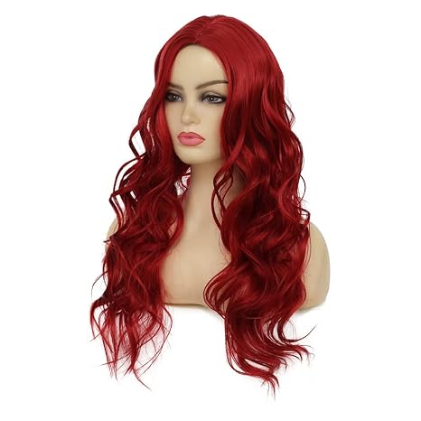 Wig store-Curly-Long Red Wavy Wigs for Women Curly Middle Parting Synthetic Hair Wig Natural Cosplay Halloween Costume Wigs 3 Wig store-Curly-Long Red Wavy Wigs for Women Curly Middle Parting Synthetic Hair Wig Natural Cosplay Halloween Costume Wigs - Image 3