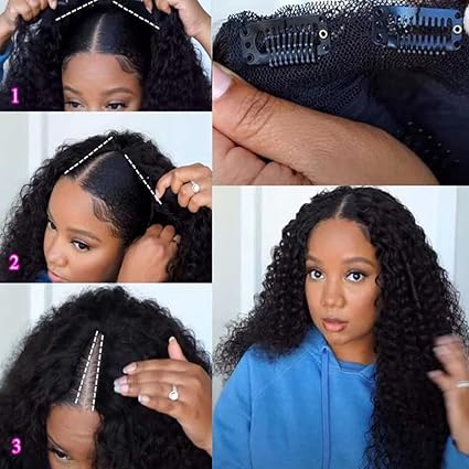 Wig store-Kinky-Curly V Part Wigs Kinky Curly V Part Human Hair Wigs for Black Women Brazilian Virgin V Part Wigs Human Hair V Shape Wigs No Leave Out Lace Front Wigs Kinky Curly Upgrade U Part Wigs Glueless Full Head Clip In Half Wigs 150% Density Curly Wig 22 Inch 2 Wig store-Kinky-Curly V Part Wigs Kinky Curly V Part Human Hair Wigs for Black Women Brazilian Virgin V Part Wigs Human Hair V Shape Wigs No Leave Out Lace Front Wigs Kinky Curly Upgrade U Part Wigs Glueless Full Head Clip In Half Wigs 150% Density Curly Wig 22 Inch - Image 2