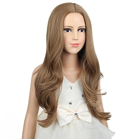 Wig store-Long-Kids Child Brown Wig Long Curly Wavy Ginger Wig for Girls Middle Part Shoulder Length Synthetic Wig with Wig Cap 2 Wig store-Long-Kids Child Brown Wig Long Curly Wavy Ginger Wig for Girls Middle Part Shoulder Length Synthetic Wig with Wig Cap - Image 2