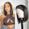Wig store-Straight-Red Highlights Wig Burgundy Balayage Wig with Red Highlights Lace Wig Ready to Wear- Burgundy Synthetic Lace Front Wig with Hot Pink Stripes 26inch 5
