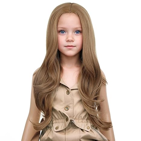 Wig store-Long-Kids Child Brown Wig Long Curly Wavy Ginger Wig for Girls Middle Part Shoulder Length Synthetic Wig with Wig Cap Wig store-Long-Kids Child Brown Wig Long Curly Wavy Ginger Wig for Girls Middle Part Shoulder Length Synthetic Wig with Wig Cap