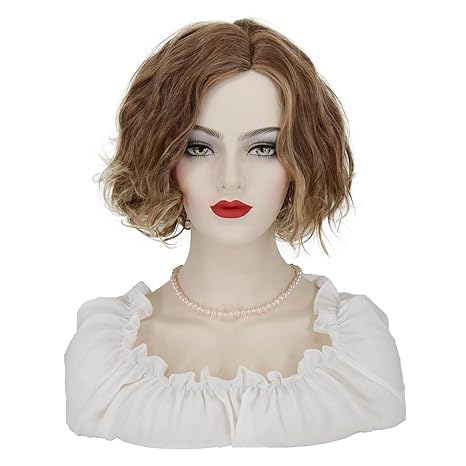 Wig store-Curly-ELIM Short Curly Wigs for White Women Blonde Mixed Brown Synthetic Hair Wig Wavy Curly Cosplay Wigs for Daily Party Use with Wig Cap Z308 Wig store-Curly-ELIM Short Curly Wigs for White Women Blonde Mixed Brown Synthetic Hair Wig Wavy Curly Cosplay Wigs for Daily Party Use with Wig Cap Z308