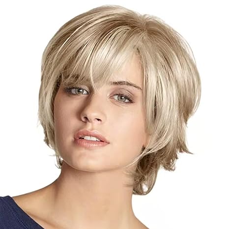 Wig store-Curly-Aisaide Short Blonde Wig Pxie Cut Curly Layered Wig with Bangs for White Women-Ombre Blonde Mixed Highlight Brown Layered Hair Wig Fluffy Natural Synthetic Haircut Wig for Daily Use Wig store-Curly-Aisaide Short Blonde Wig Pxie Cut Curly Layered Wig with Bangs for White Women-Ombre Blonde Mixed Highlight Brown Layered Hair Wig Fluffy Natural Synthetic Haircut Wig for Daily Use