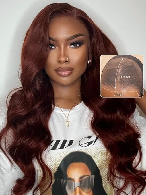 Wig store-Wavy-Nadula Bye Bye Knots Glueless Reddish Brown Body Wave Wig 7×5 Pre Cut Lace Front Wigs Human Hair Pre Plucked Pre Bleached Ready to Wear Pre Everything Glueless Wig 150% Density 16inch 2 Wig store-Wavy-Nadula Bye Bye Knots Glueless Reddish Brown Body Wave Wig 7x5 Pre Cut Lace Front Wigs Human Hair Pre Plucked Pre Bleached Ready to Wear Pre Everything Glueless Wig 150% Density 16inch - Image 2