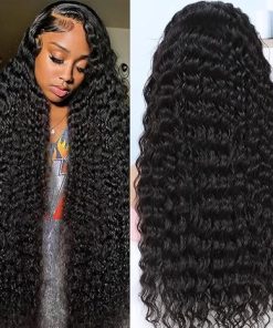 Wig store-Wavy-Keshon 200% Density Deep Wave Lace Front Wigs Human Hair 13×5 Deep Wave Frontal Wig HD Transparent Lace Frontal Wigs Human Hair Pre Plucked with Baby Hair Natural Color 30 inch