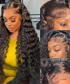 Wig store-Thick-13×6 Lace Front Wigs Human Hair Deep Wave Lace Front Wigs Human Hair 200% Density Deep Curly Human Hair Pre Plucked Glueless Wigs with Baby Hair for Women 18 Inch