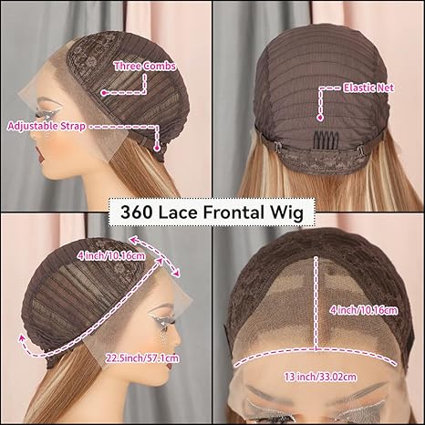Wig store-Straight-Aubree Highlight Warm Brown Synthetic Wig Long Straight 13*3 Lace Front Wigs for Women Breathable Hair Replacement Wig with Natural Hairline Heat Resistant Synthetic Wigs for Daily Party Drag Queen Dance 20 Inch 3 Wig store-Straight-Aubree Highlight Warm Brown Synthetic Wig Long Straight 13*3 Lace Front Wigs for Women Breathable Hair Replacement Wig with Natural Hairline Heat Resistant Synthetic Wigs for Daily Party Drag Queen Dance 20 Inch - Image 3