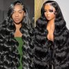 Wig store-Wavy-Lemoda 210% Density 13×6 Full Lace Frontal Virgin Human Hair Wigs 28Inch Water Wave 13×6 HD Lace Frontal Wigs Deep Wave Full 13×6 Lace Wigs Classic Hairstyle Wet and Wavy Wig Pre Plucked Hairline 5