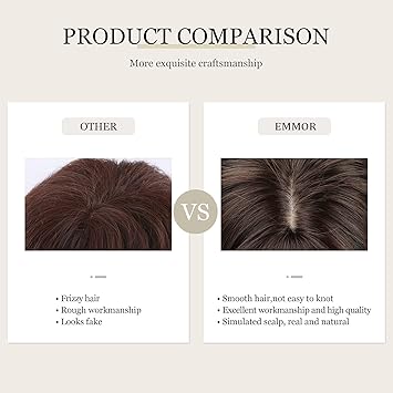 Wig store-Long Hair-EMMOR Ombre Brown Wigs for Women Long Curly Wigs with Bangs Wave Heat Resistant Synthetic Wigs Soft Natural Looking 3 Wig store-Long Hair-EMMOR Ombre Brown Wigs for Women Long Curly Wigs with Bangs Wave Heat Resistant Synthetic Wigs Soft Natural Looking - Image 3