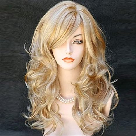 Wig store-Curly-Kalyss Women’s Long Curly Body Wavy Heat Resistant Blonde with Highlights Wig Synthetic Full Hair Wig for Women (Blonde with Highlights) Wig store-Curly-Kalyss Women's Long Curly Body Wavy Heat Resistant Blonde with Highlights Wig Synthetic Full Hair Wig for Women (Blonde with Highlights)