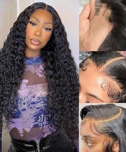 Wig store-Wavy-Amanda 26 Inch 13×6 Deep Wave Lace Front Wigs Human Hair Pre Plucked Glueless Human Hair Curly Wig HD Lace Deep Wave Frontal Wigs for Women with Baby Hair Natural Hairline 180% Density